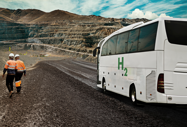 Estudian operación de buses con celdas de combustible a hidrógeno en la minería